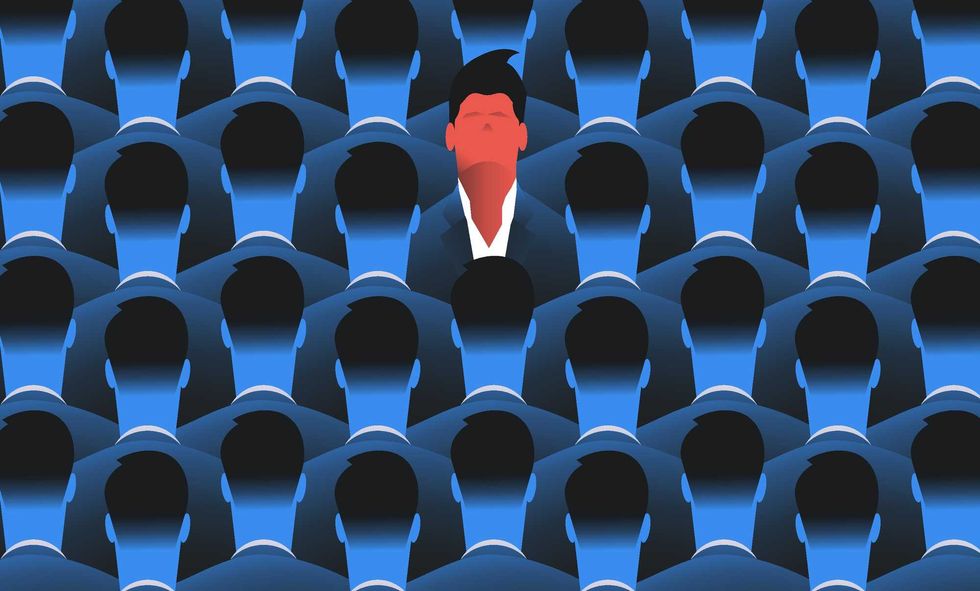 A roomful of young conservatives ... and just one parent