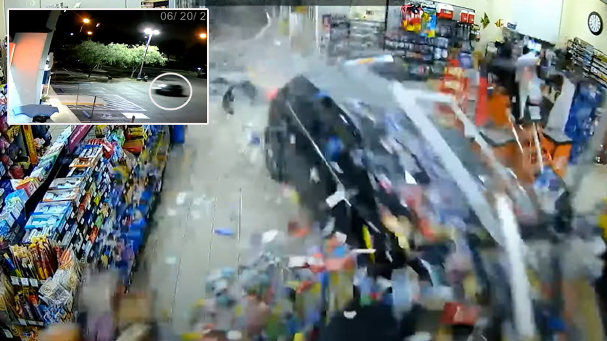 'Absolute miracle': Driver 'intentionally' crashes car into man inside gas station, victim somehow survives