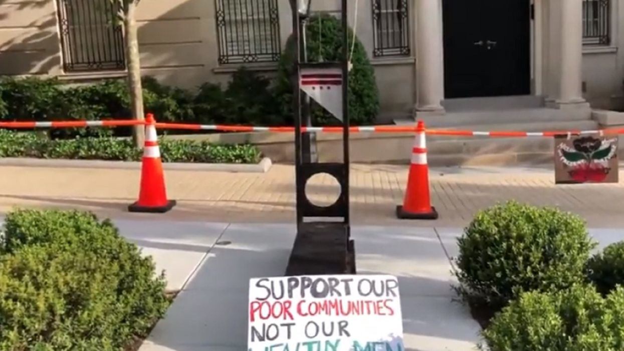 Activists set up guillotine in front of Jeff Bezos' D.C. residence