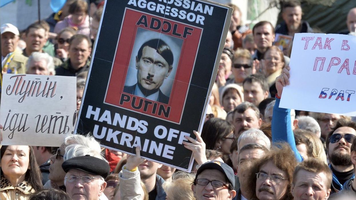 'Adolf Putin': Images pop up of Russian president looking like Adolf Hitler as protests against invasion of Ukraine quickly spread