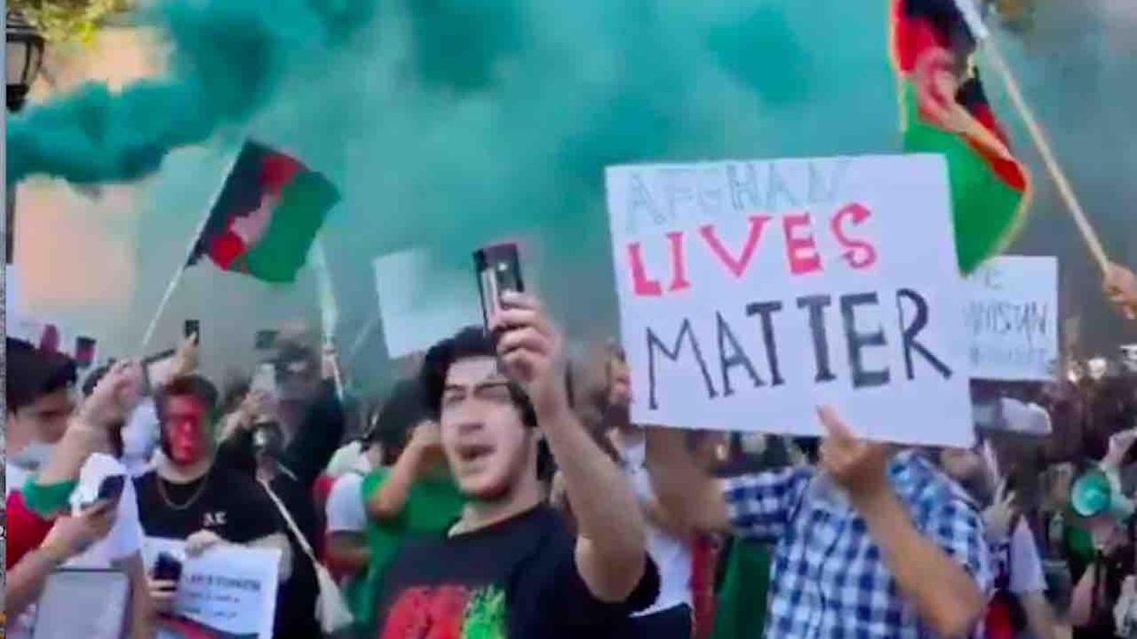 'Afghan Lives Matter!': Protesters chant outside United Nations — and some wonder why Black Lives Matter backers aren't seething over slogan 'appropriation'