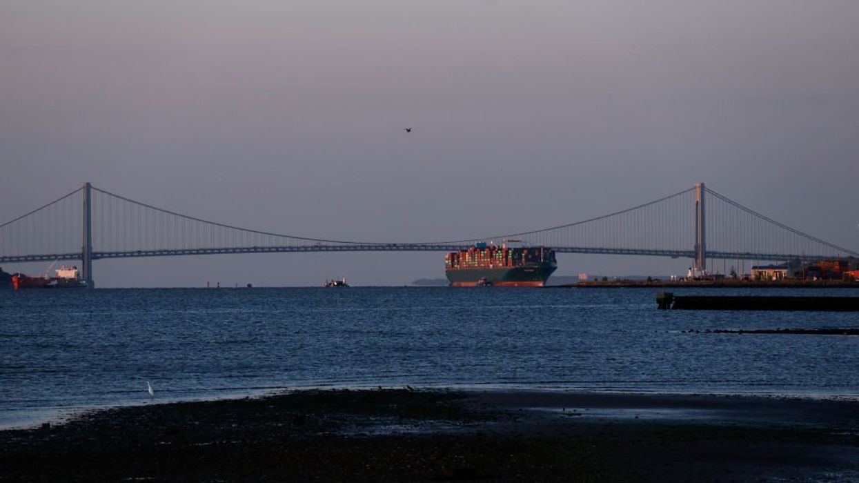 Another massive cargo ship loses control while leaving an American harbor — this time halted before bridge