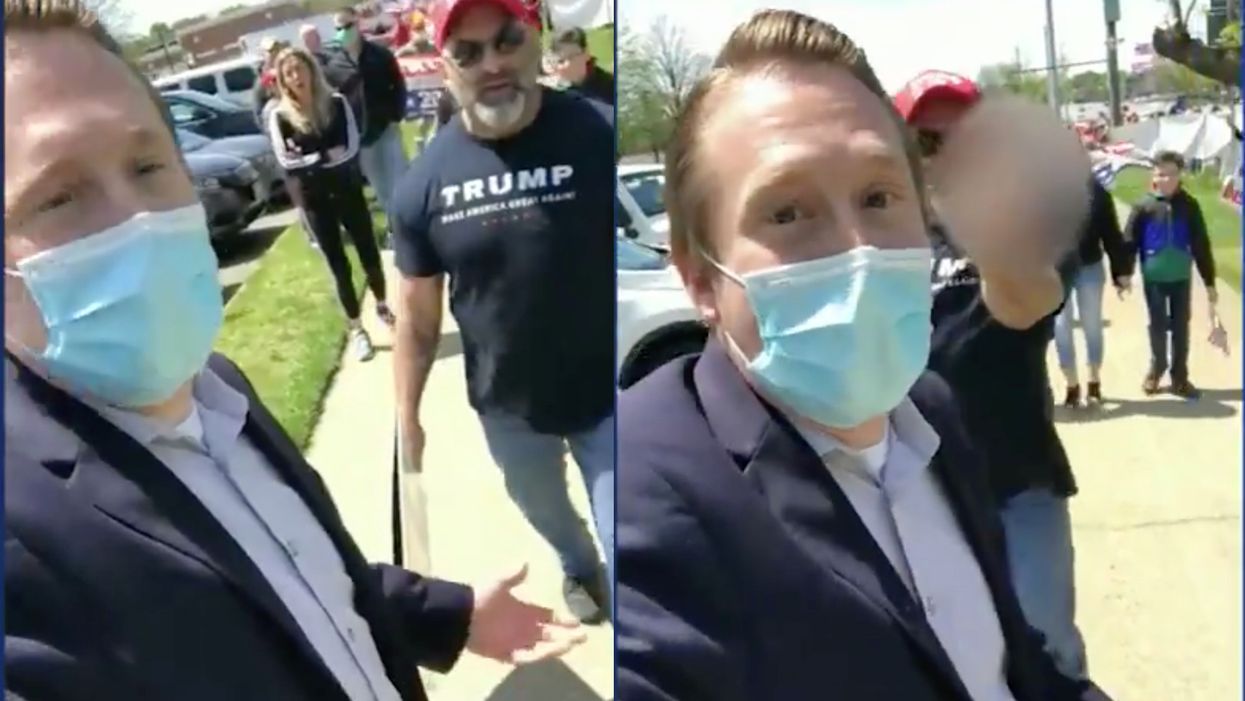 Anti-lockdown protesters insult and berate reporter covering their protest on Long Island