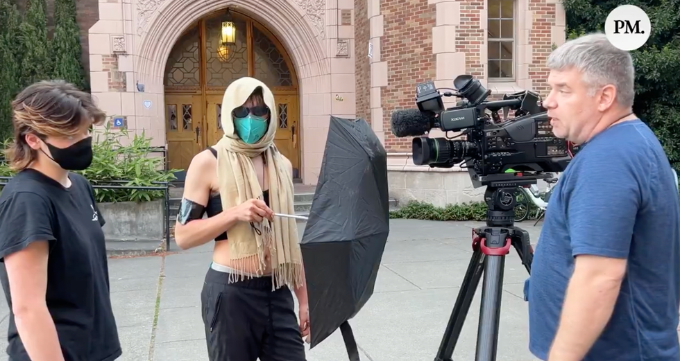 Antifa members at UW encampment harass news cameraman for filming the protest