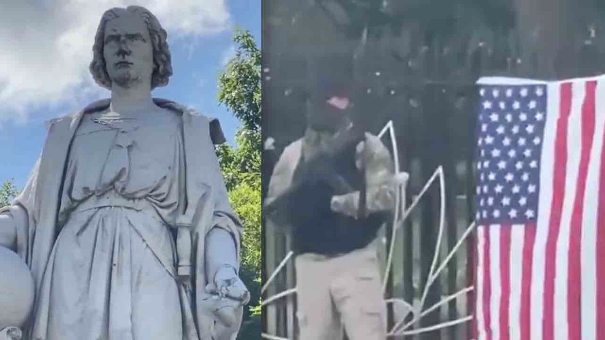Armed South Philly residents guard Columbus statue from vandalism. Leftist mayor attacks them.