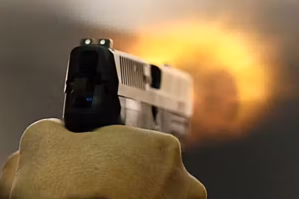 Armed thug tries to rob victim pumping gas. But perp chooses the wrong victim to violate.