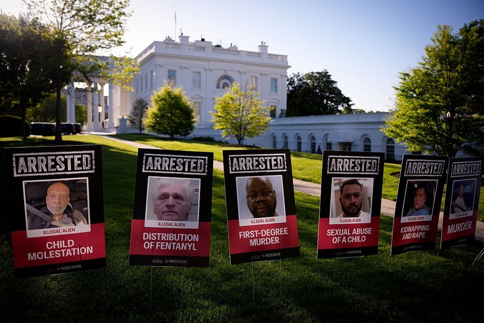 'ARRESTED': White House lines lawn with mug shots of 100 alleged illegal alien criminals
