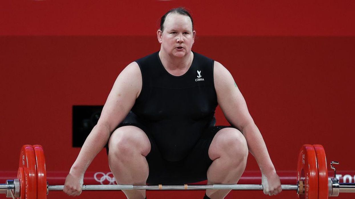 Awkward silence ensues after female weightlifters are asked about trans athlete Laurel Hubbard competing. 'No, thank you,' one finally says.