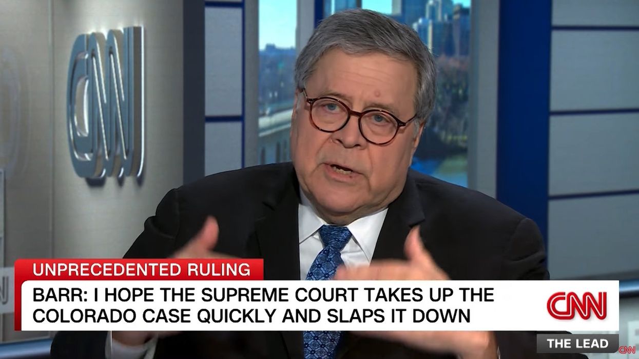 Bill Barr gets frank with Jake Tapper, warns Colorado Supreme Court decision will 'backfire' and help Trump
