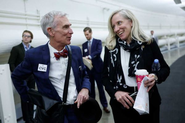Bill Nye, Pete Buttigieg rally for Democrat who stands by candidate who wished death on GOP lawmaker's kids