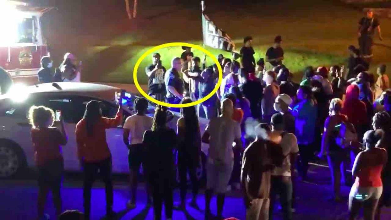 Black Lives Matter militants set fires at police station over arrest video — and lone cop faces down mob
