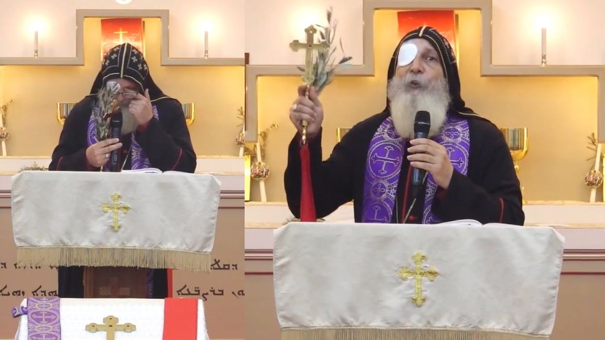 Blinded bishop defiantly picks up where he left off — at altar where Islamic terrorist tried to butcher him