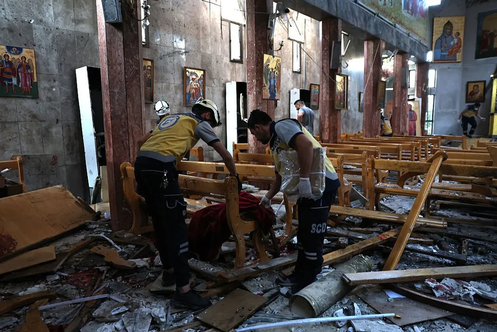 'Blown to bits': Suicide bomber targets Christian church in jihadist-controlled Syria