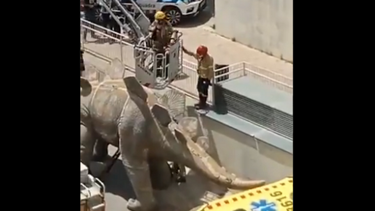 Body of missing man discovered inside dinosaur statue