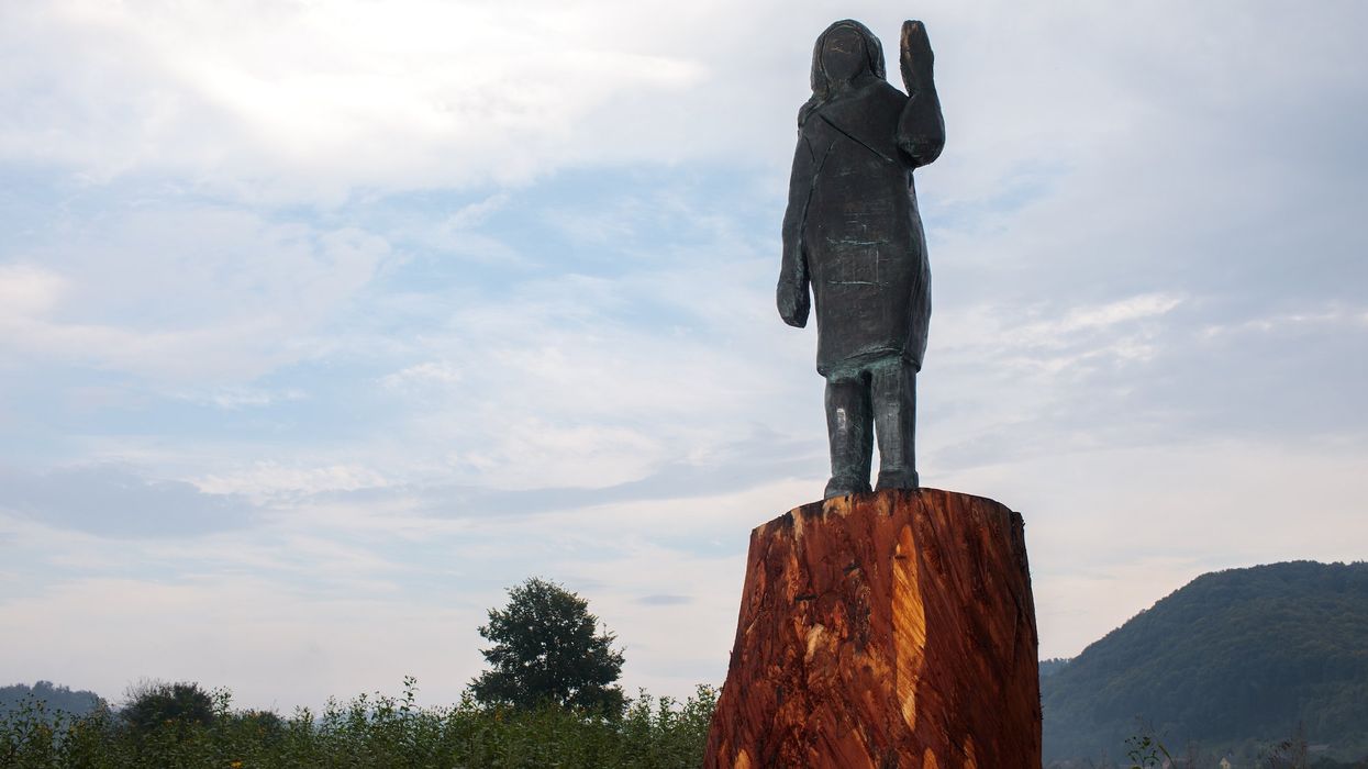 Bronze statue of Melania Trump stolen after being sawed off at the ankles