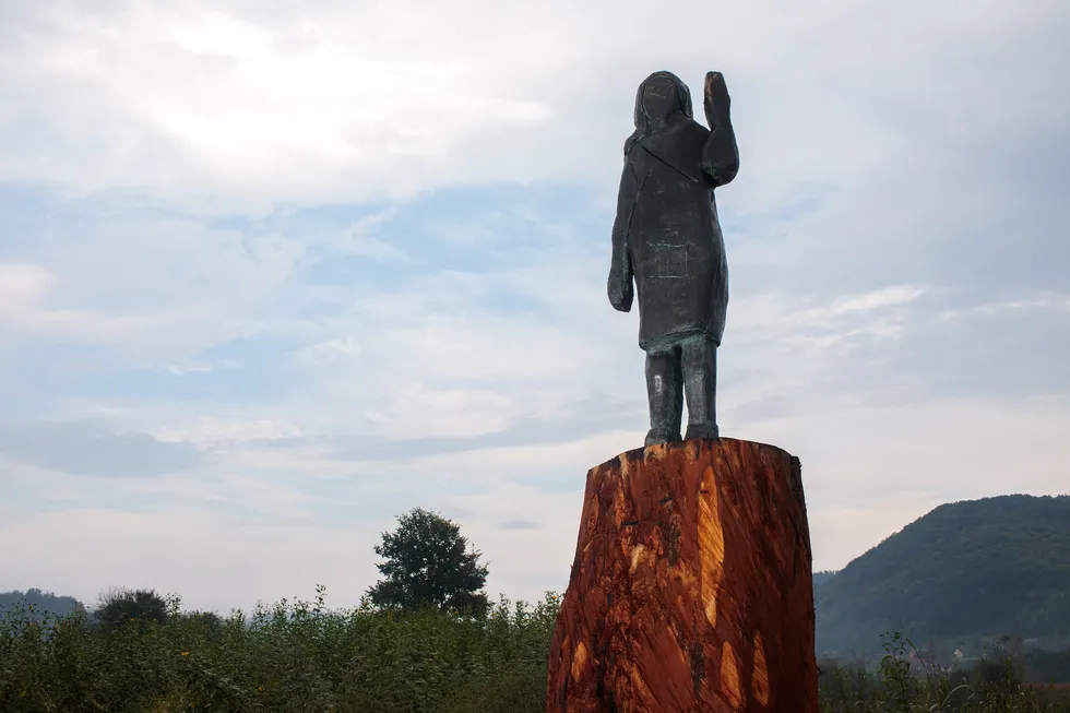 Bronze statue of Melania Trump stolen after being sawed off at the ankles