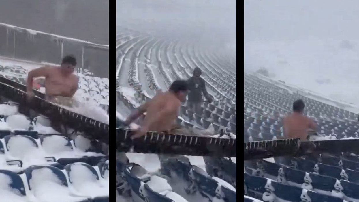 Buffalo Bills fans digging out their snow-buried stadium appear to be having a winter blast