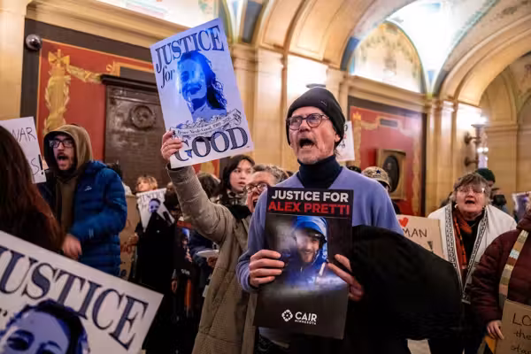 CAIR leads anti-ICE protest outside office of Tim Walz at Minnesota state capitol