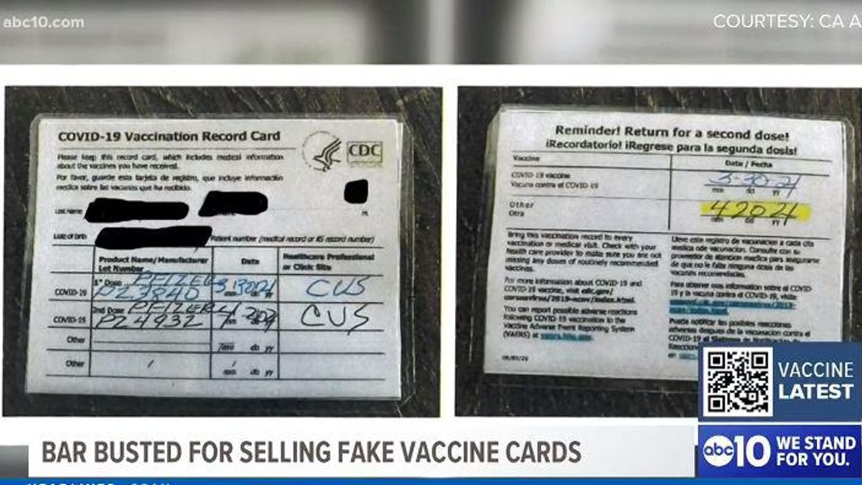 California bar owner hit with felony charges for allegedly selling fake COVID-19 vaccine cards