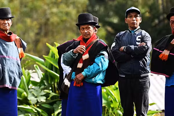 Caught on video: Colombian tribes go to battle with 'stones and sticks' over historic dispute