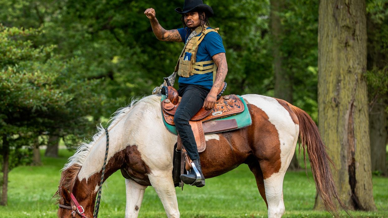 Chicago Mayor Lori Lightfoot's 'Census Cowboy' rides horse during protest till its feet bleed and it collapses. Now he's facing a felony charge, and the horse may need to be euthanized.