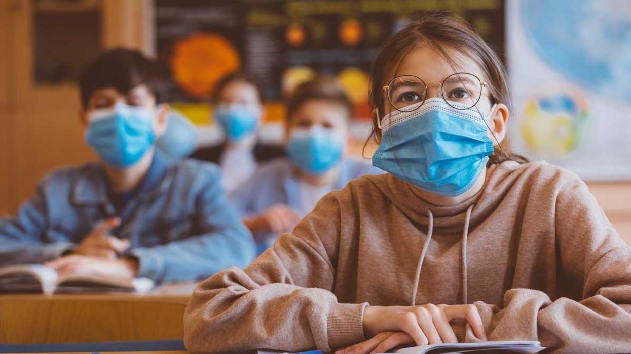 Children in school in masks