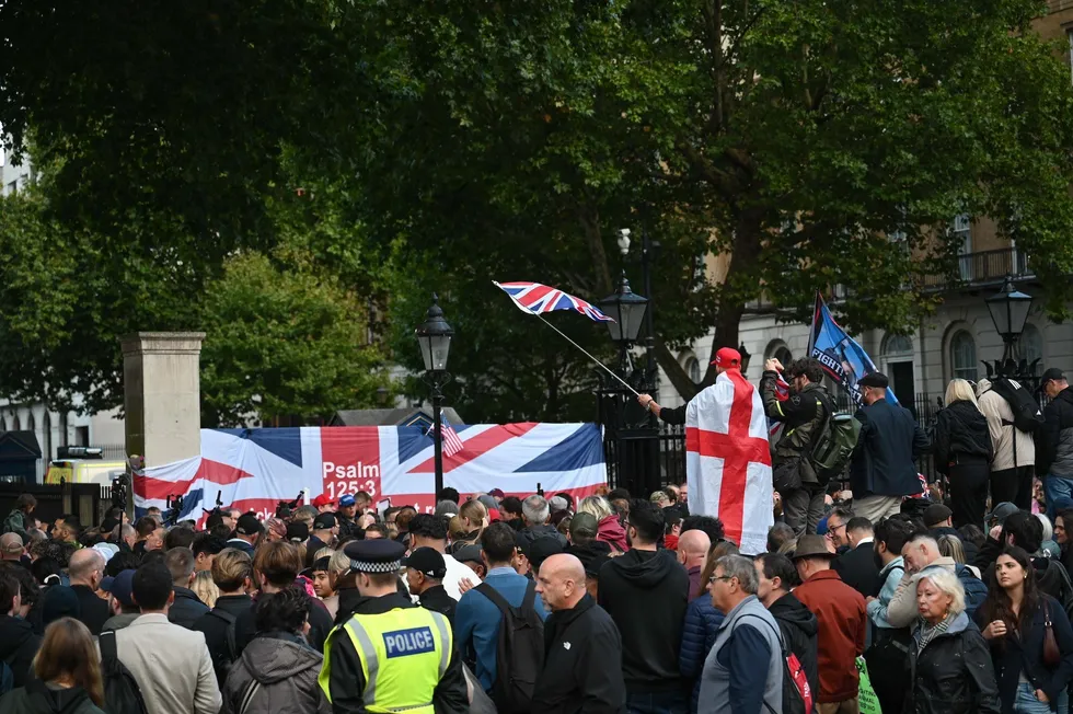 'Christ is king!' chants break out at large memorial for Charlie Kirk in London