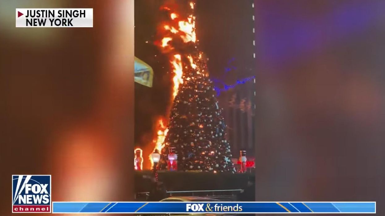 Christmas tree outside Fox News HQ torched in suspected arson; police claim it was not politically motivated
