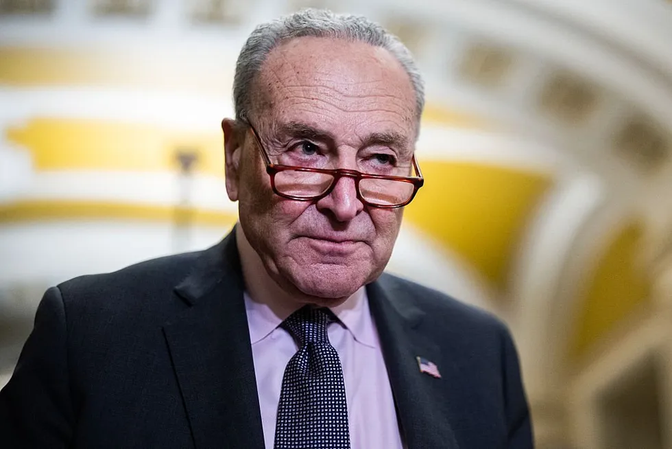 Chuck Schumer takes a shot at Trump's approval ratings then scores on his own net
