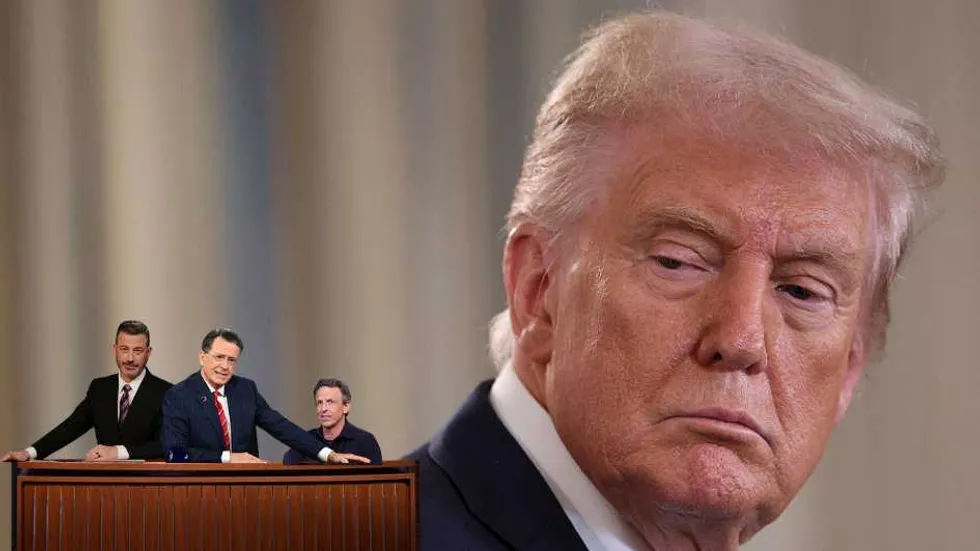 Circle smirk: Late-night luminaries join forces, still can't zing Trump