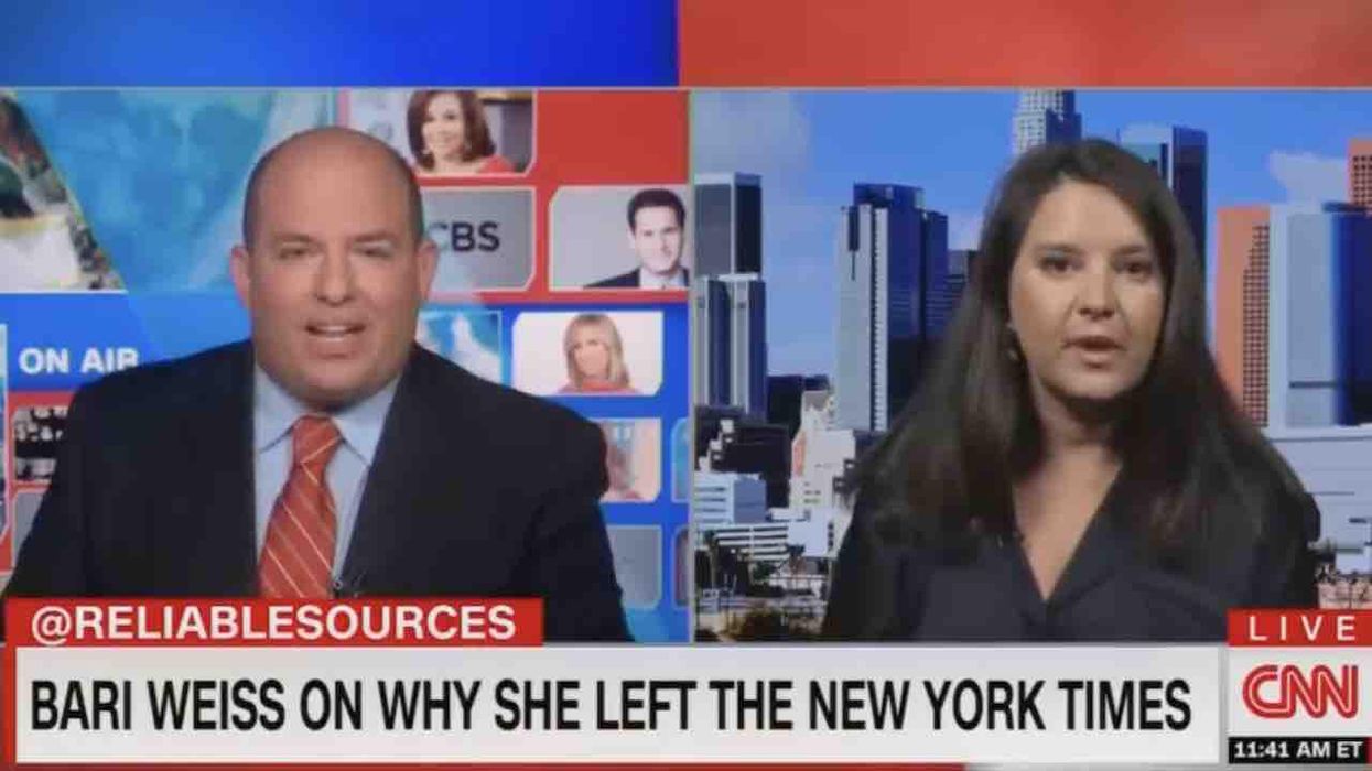 CNN's Brian Stelter challenges assertion that leftists squelch debate on hot-button issues. But Bari Weiss turns the tables on him — by ripping CNN.
