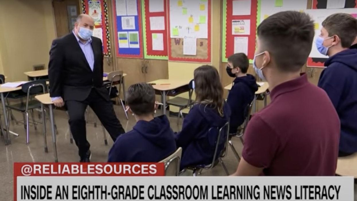 CNN's Brian Stelter interviews 8th-graders who are learning about detecting 'misinformation' — and viewer reaction is priceless
