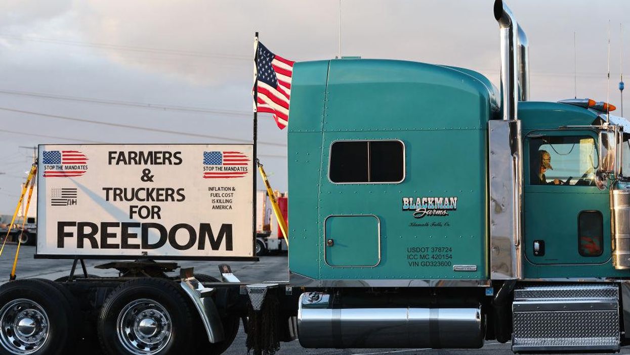 Convoy of American truckers hits Washington, DC, takes laps on the Beltway