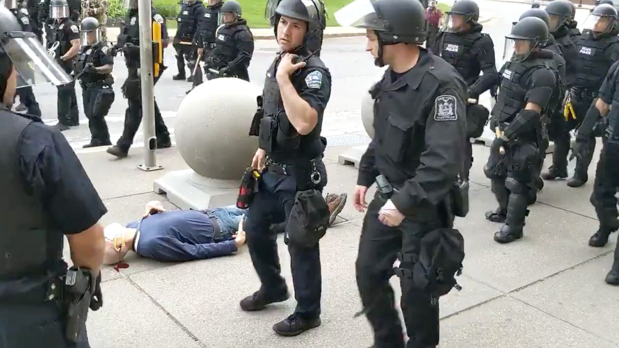 Cops shove elderly man to ground where he hits his head, begins bleeding from his ears