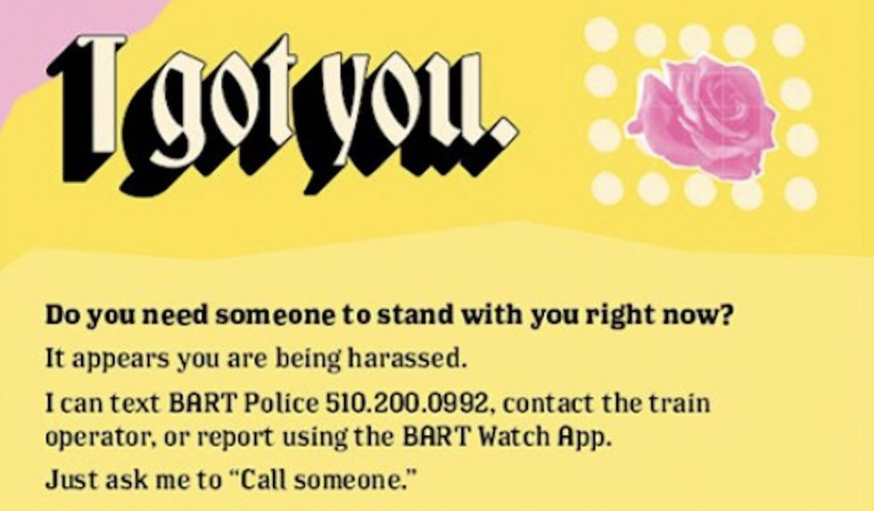 Critics savagely mock 'bystander intervention cards' from Bay Area transit system to be handed out amid harassment situations