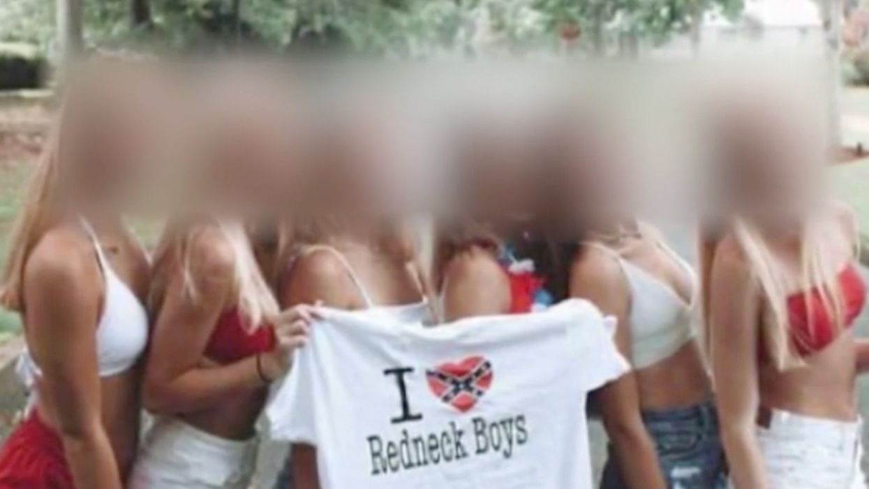 Critics want Alabama cheerleaders cut after posing with Confederate flag shirt: 'I love redneck boys'
