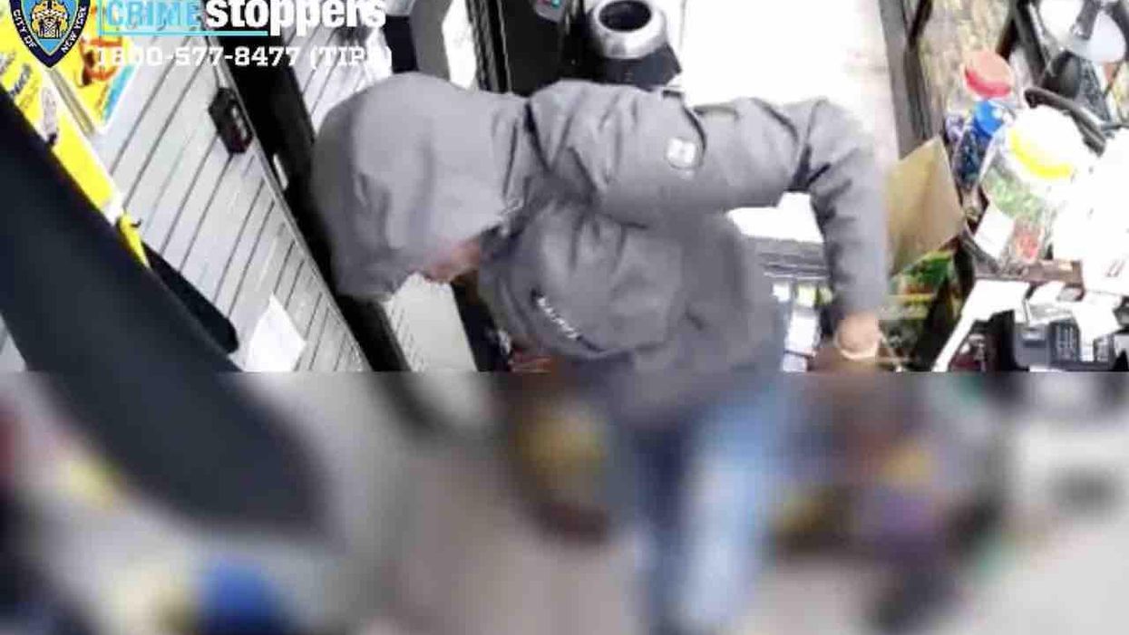 Crook hops over counter to steal cash from clerk — but co-workers aren't having it, and they pummel crook repeatedly until he runs away