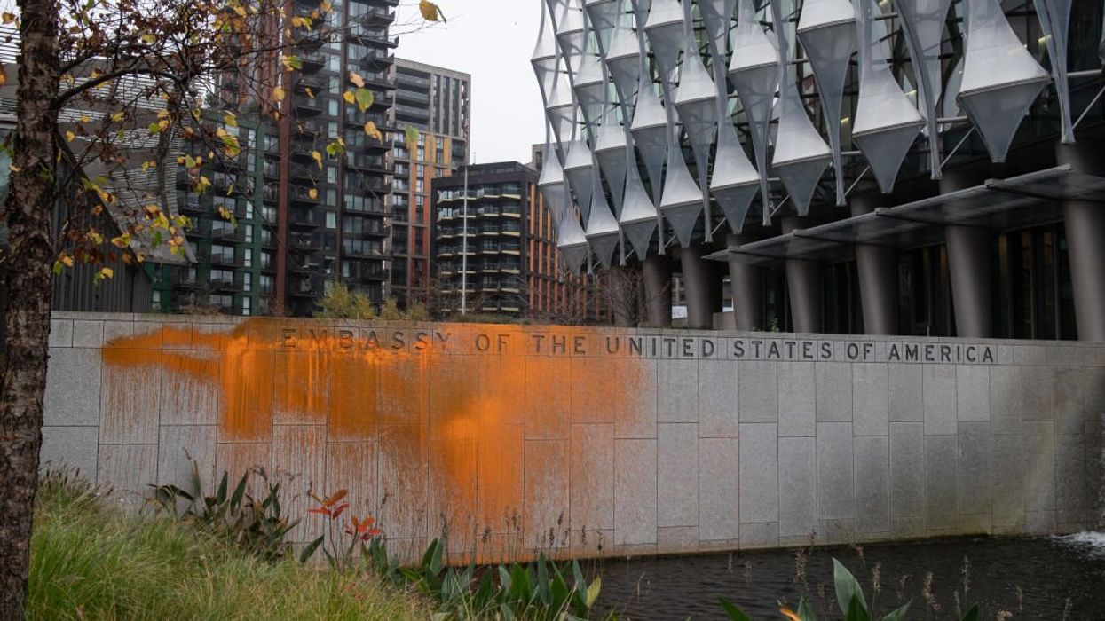 'Democracy is hijacked': Anti-oil activists take credit for spray-painting US Embassy in London over Trump victory, 'fascism'