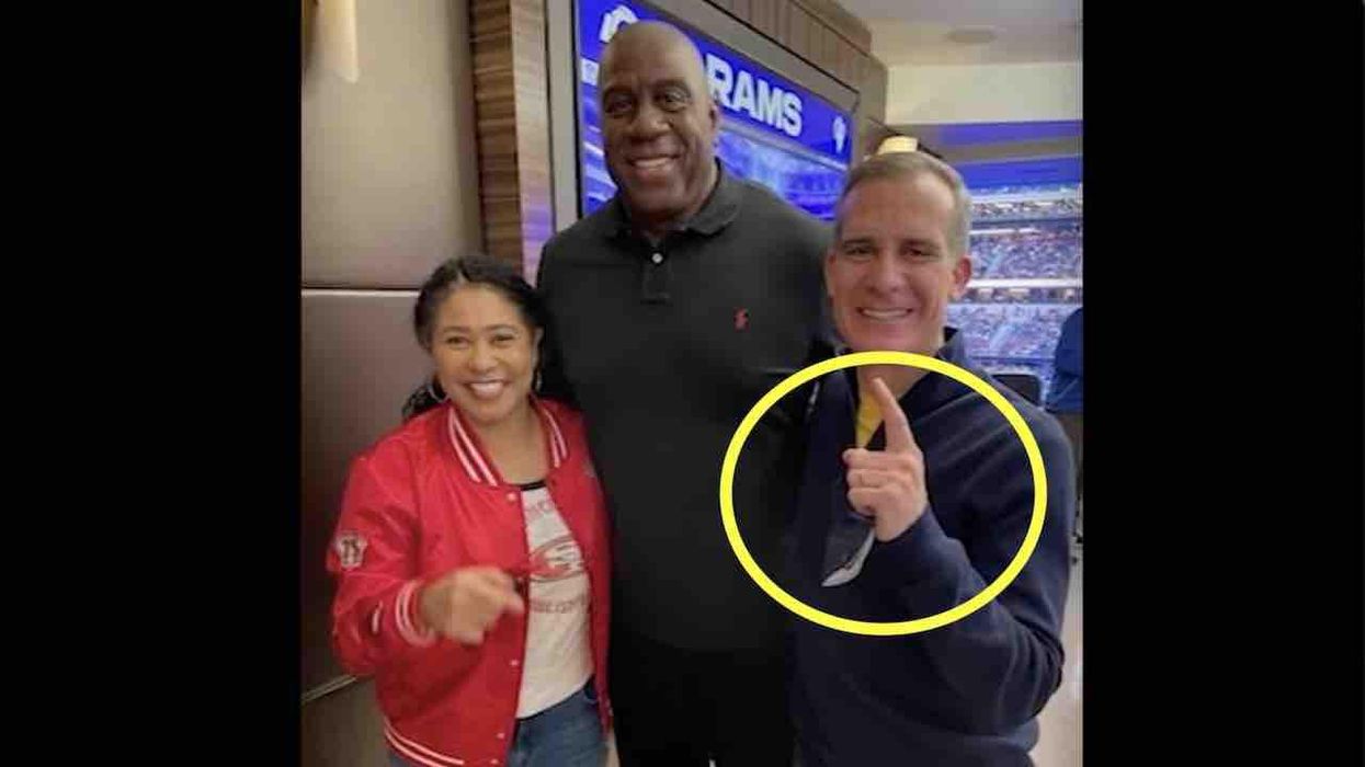 Democratic LA Mayor Eric Garcetti says he held his breath during photo of him not wearing mask — despite local mask mandate — at NFL playoff game