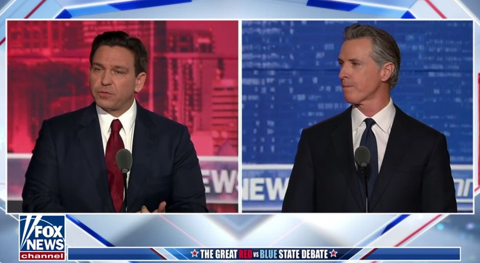 DeSantis lands knockout blow just minutes into debate with an assist from Newsom's own father-in-law