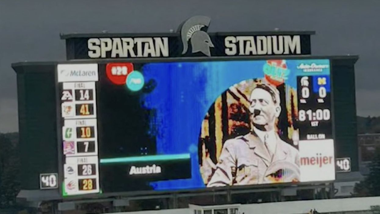 'Disgusting display': Adolf Hitler image shown at Michigan State football stadium for trivia question; employee suspended