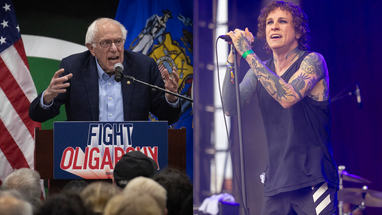 'Does your God have a big fat d**k?' Transgender punk rocker opens Bernie Sanders rally with 'grotesque' anti-Christian song