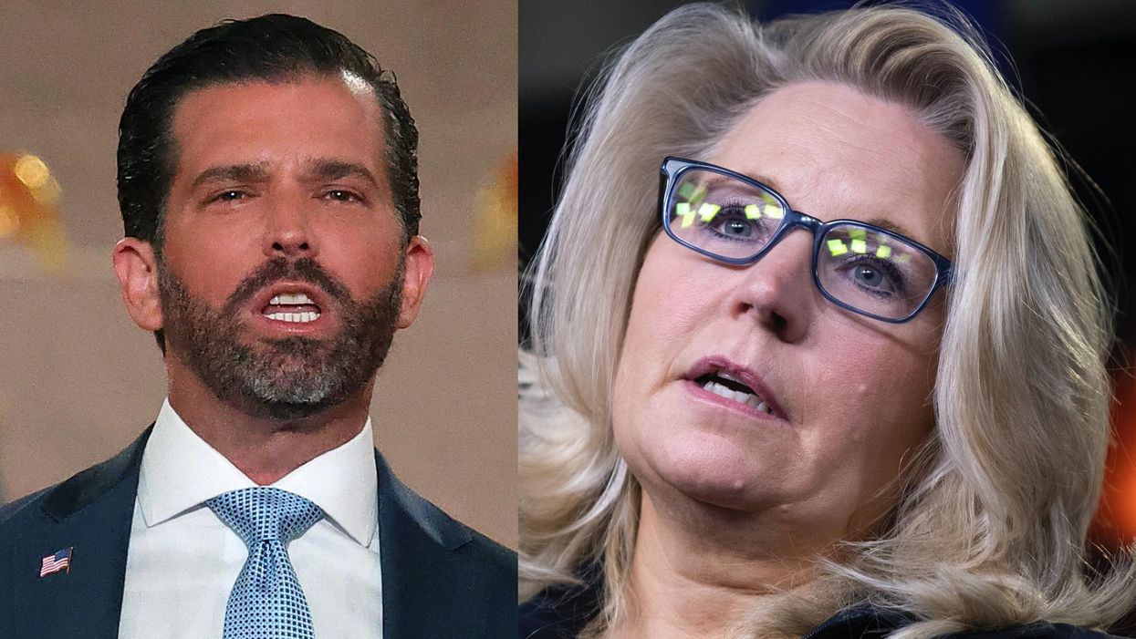Donald Trump Jr. bashes Liz Cheney for greeting Biden before his address to Congress and she just responded