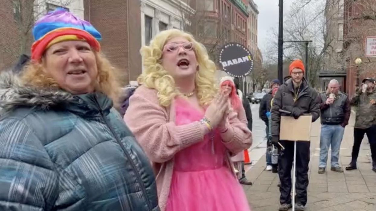 Drag queen rallies militant leftists defending drag story time for kids at library: 'This is not lewd! We LGBT people, we're not inappropriate!'