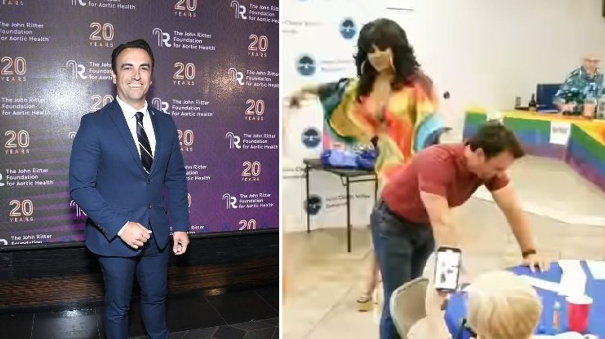Drag queen spanks Burbank mayor at Democrat fundraiser that teens could attend