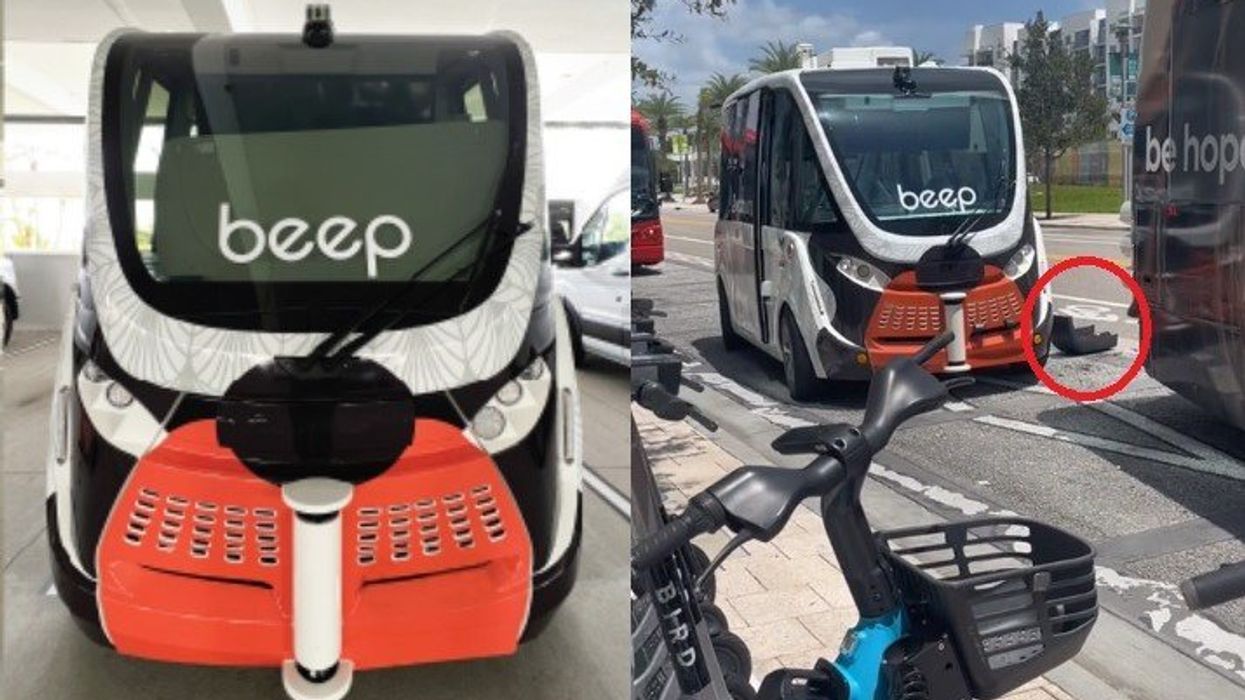 Driverless shuttle bus in Florida crashes just 2 days after launch