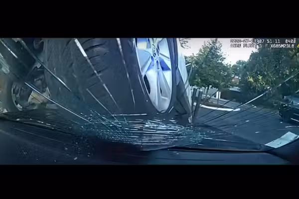 Drug suspect's vehicle lands on top of cop's windshield during chase — and wild police video captures how it all went down
