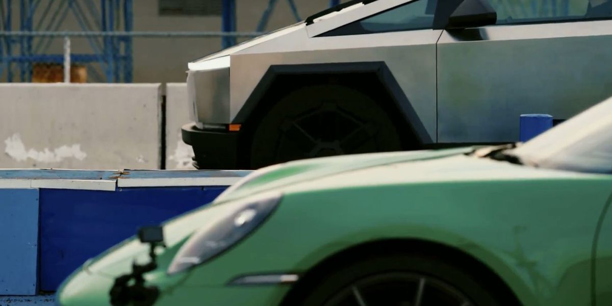 NextImg:Elon Musk pits brand-new Cybertruck against Porsche 911 in a drag race, giving it an unusual handicap | Blaze Media