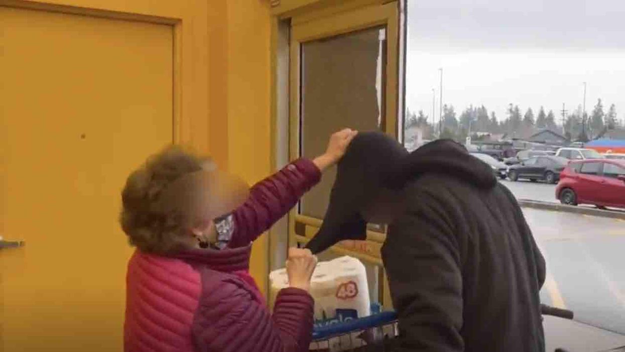 'Enough of this bulls**t!': Spunky older woman blocks 'a**hole' shoplifter, yanks off his ski mask, and curses him out — before he departs store empty​-handed