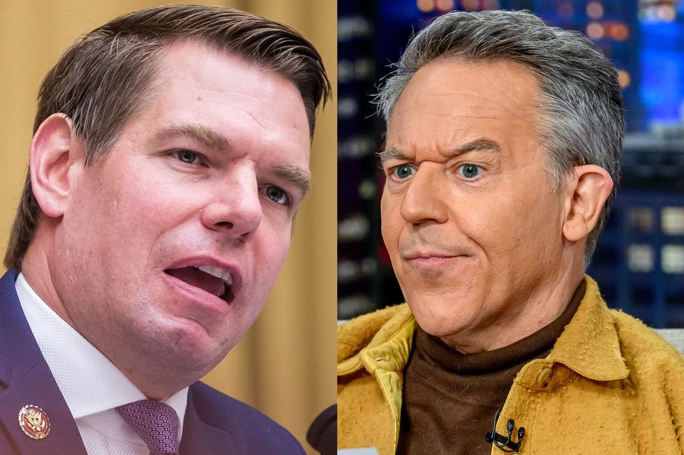 Eric Swalwell challenges Greg Gutfeld to bench press contest after getting mocked — and gets ridiculed again